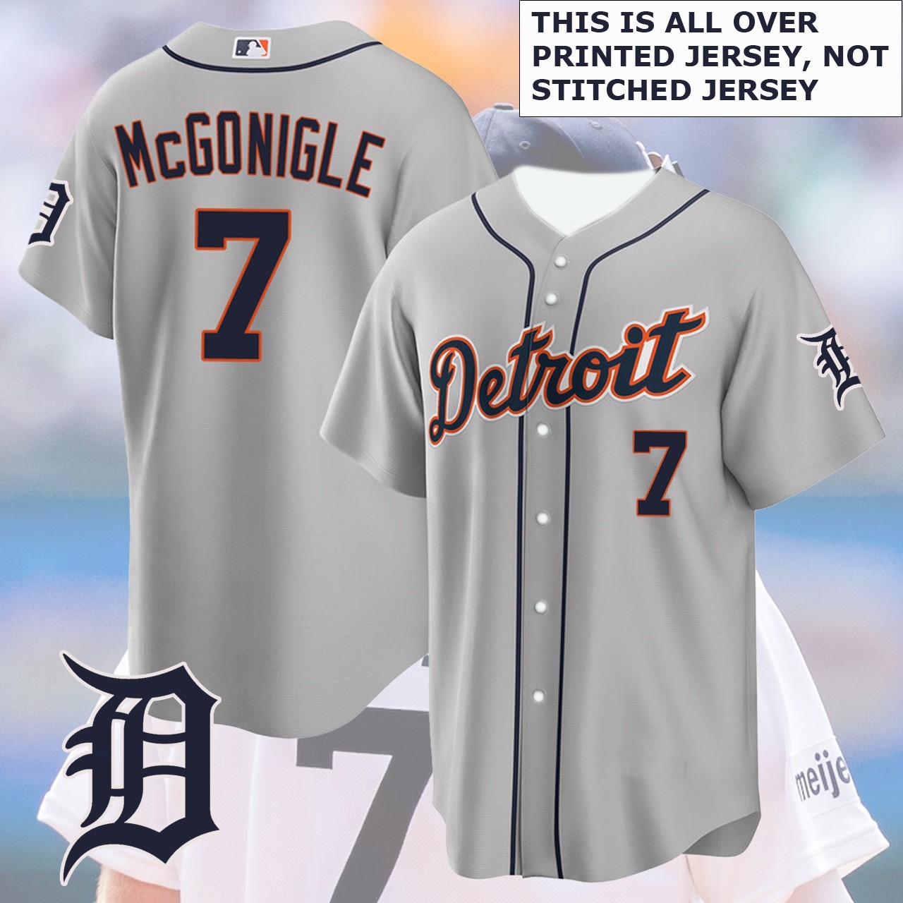 🔥NEW – Kevin #7 McGonigle Detroit Baseball Name & Number Player Print Gift Fan