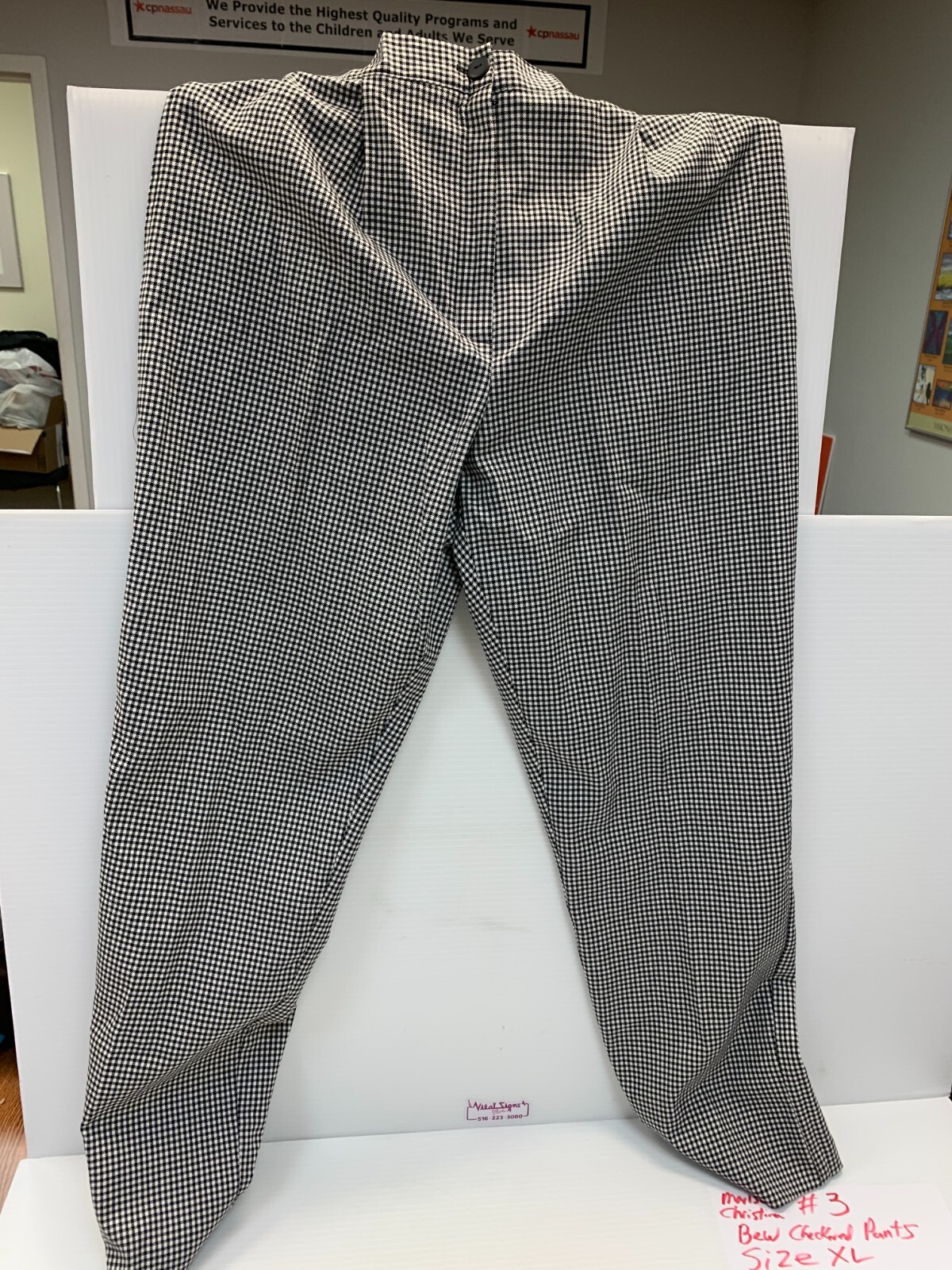Marisa Christina Woman Black & White Checkered Pants Size XL – NWT – #3