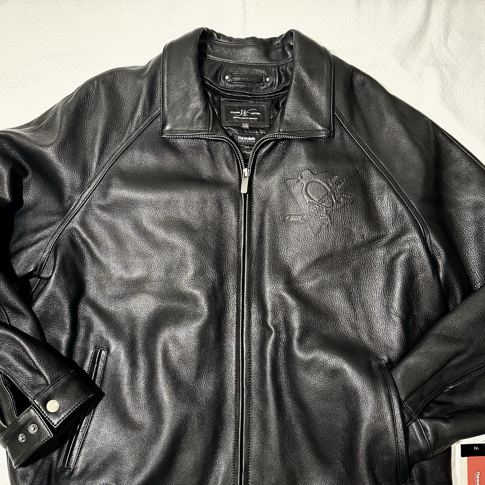 Pittsburgh Penguins Wilsons Leather Zip Jacket, Men’s XXL, Thinsulate Insulated