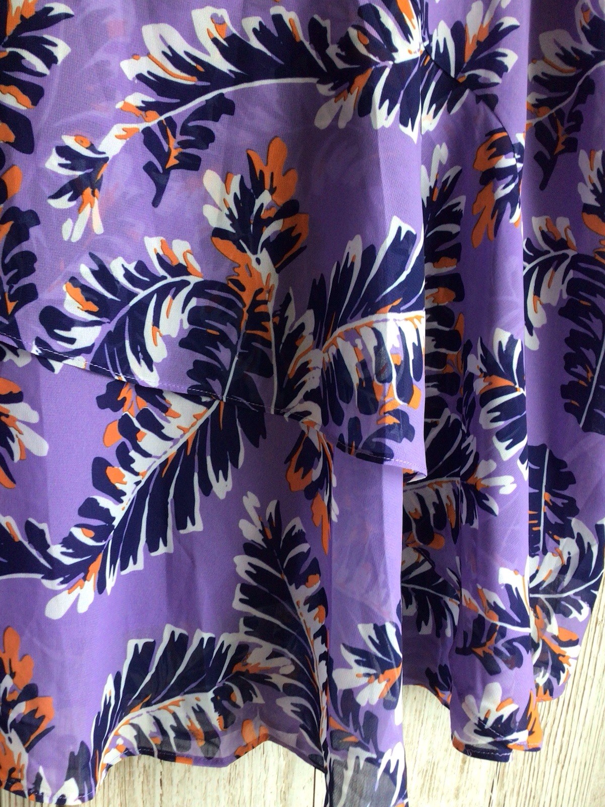 Whistles Purple Orange Blue A Line Tiered Skirt Size 14 Fully Lined