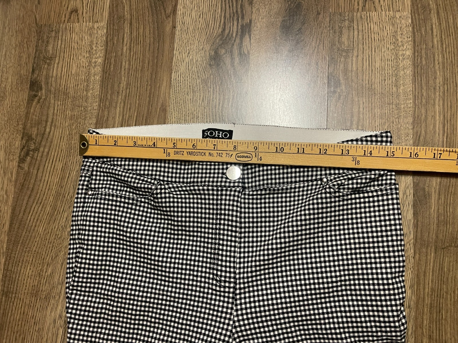 SOHO Pants, Women’s Size 8, Black White, Checkered, Flat Front