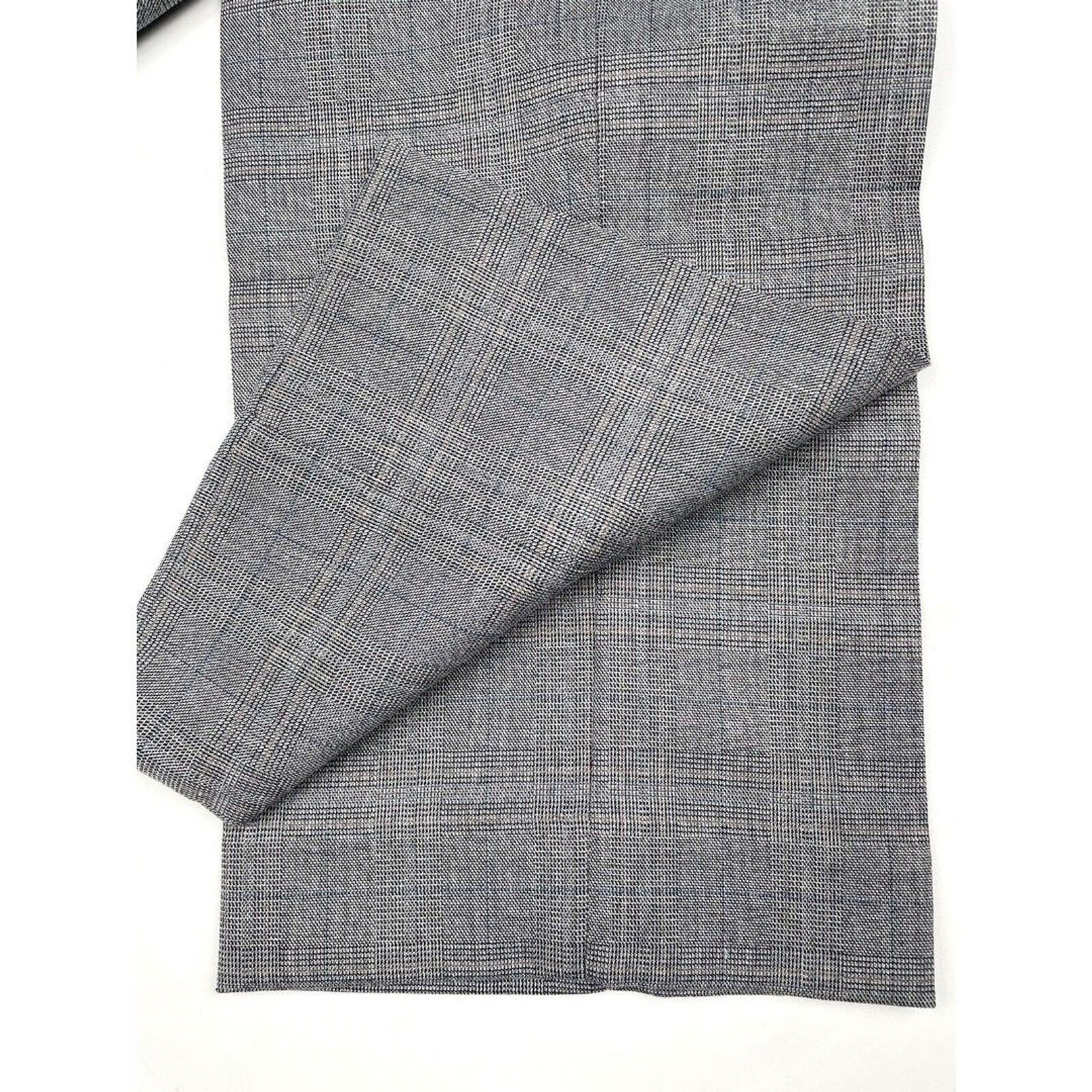 Perry Ellis Portfolio Men’s Gray Slim-Fit Smoked Pearl Plaid Dress Pants 30×32