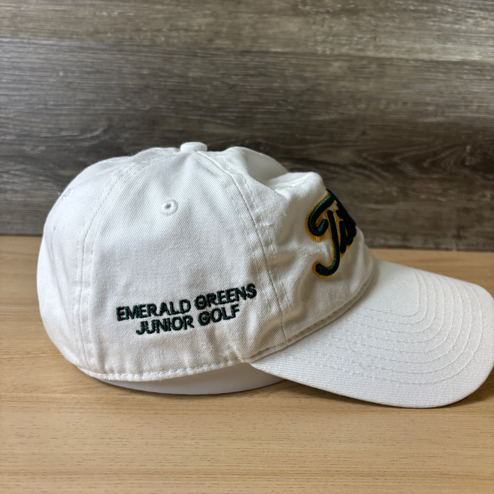 Titleist Hat Cap Strap Back White Green Emerald Greens Junior Golf