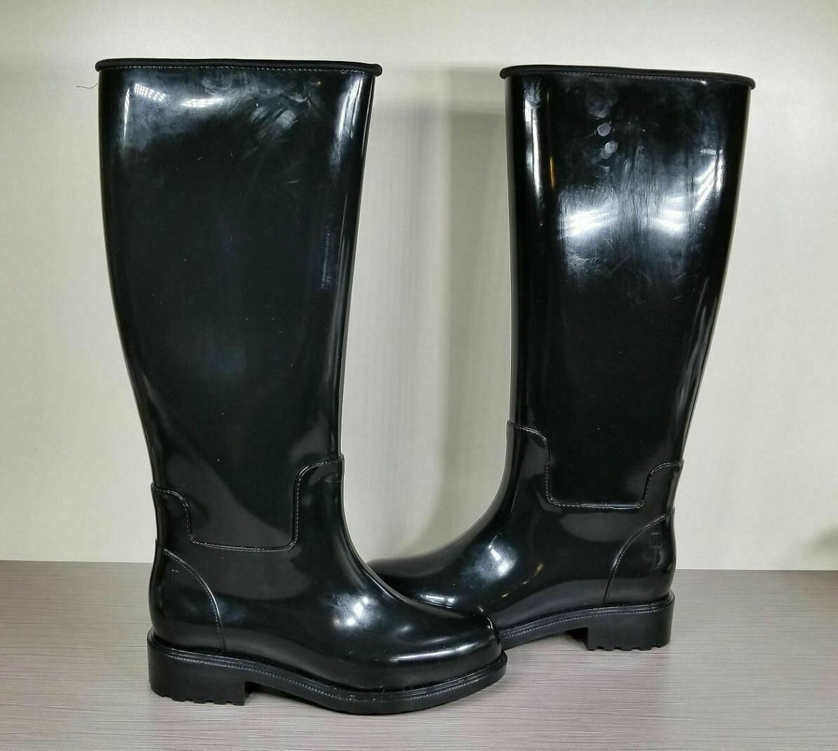 Melissa Fullness Rain Boot, Black Gloss, Like Hunter, Womens Various Sizes