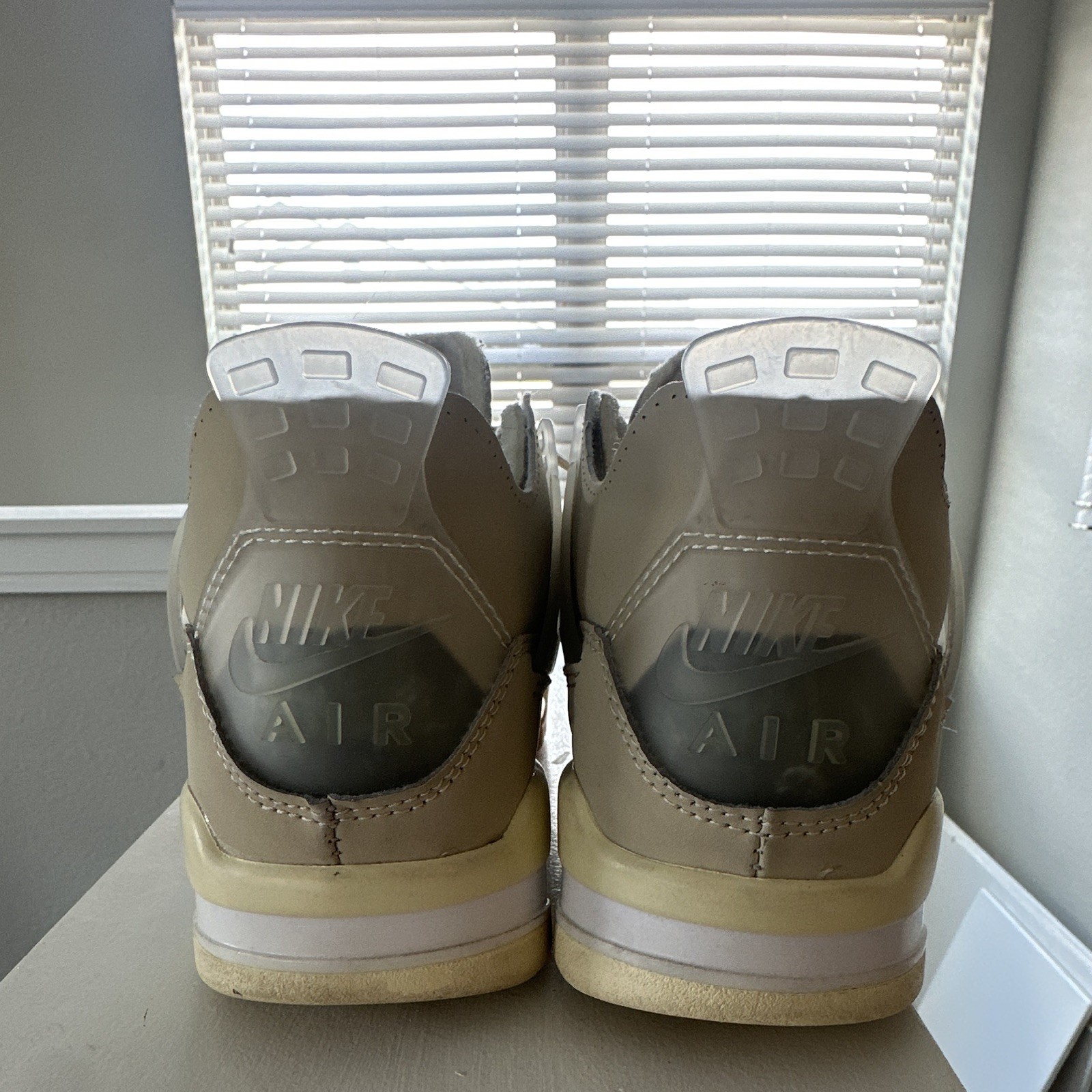 Nike Air Jordan 4 Men’s Beige Mid Top Lace Up Athletic Sneaker