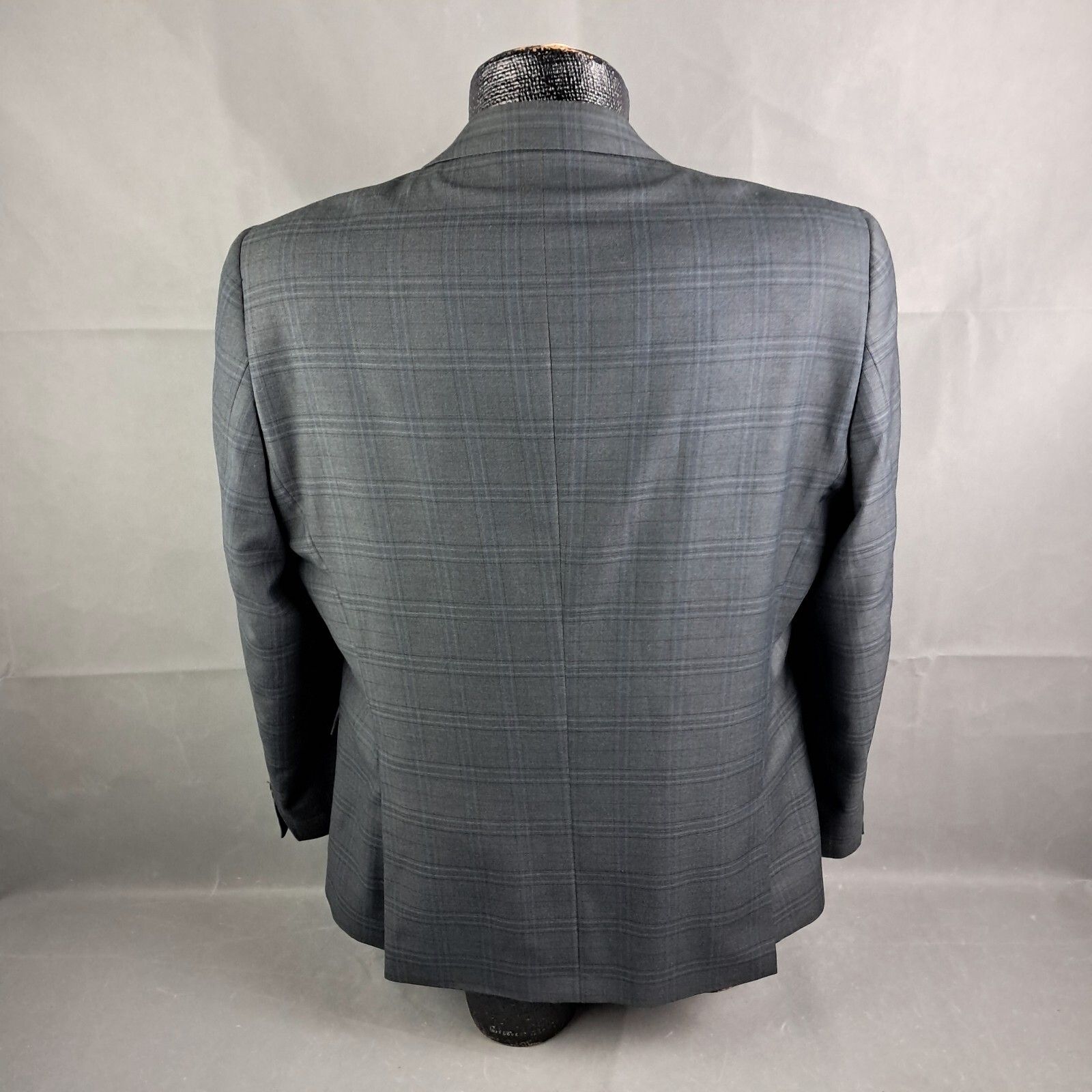 Egara Extreme Slim Fit Sportcoat 48R Mens Gray Windowpane Check 2-Button Jacket