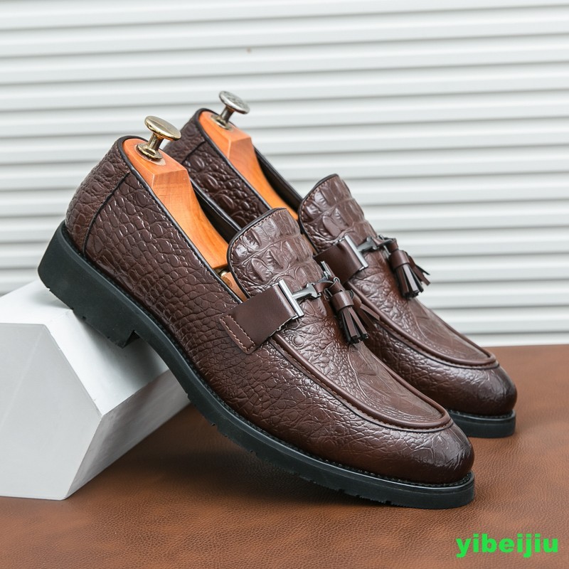 Men Business Alligator Crocodile Pattern Leather Shoes Tassel Oxford Fashion Man