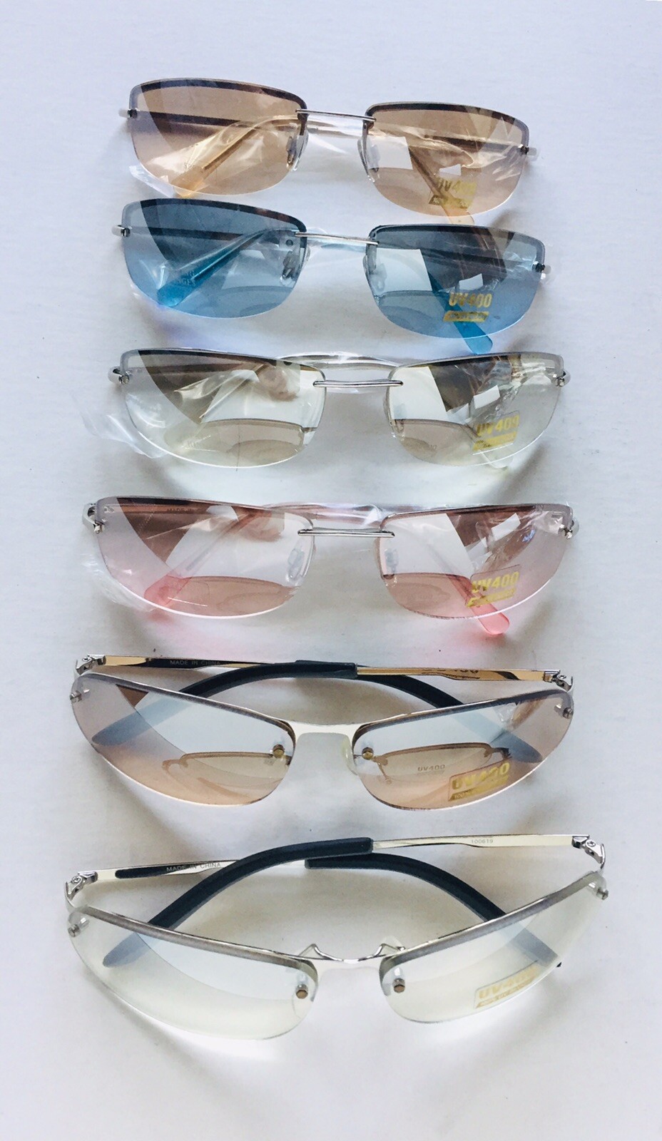 One SUNGLASSES UV400 100%UV Block Silver Metal Frame+Lens Different Color (M30)