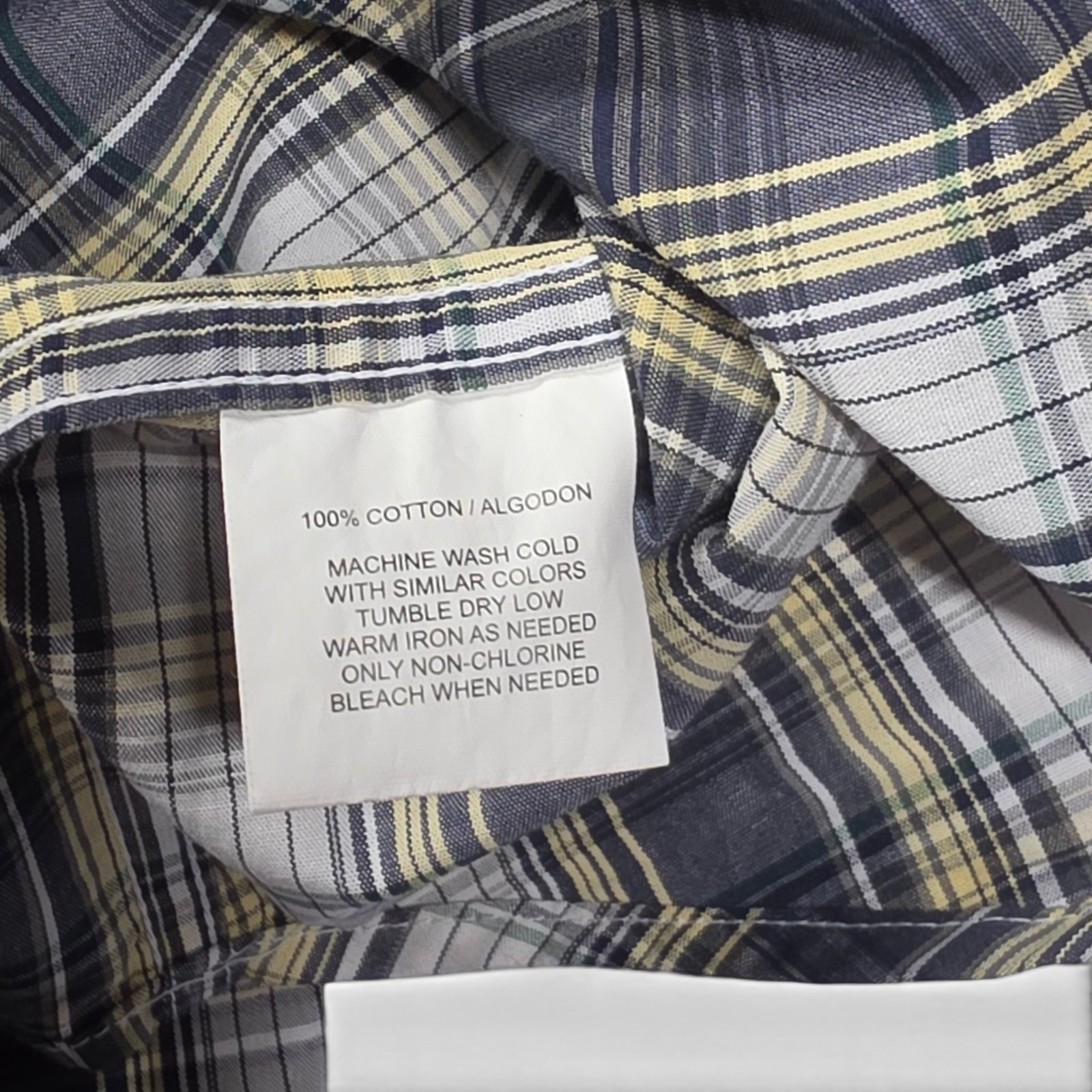 Duck Head 1865 Mens Large Plaid Button Down Shirt Short Sleeve 100% Cotton Gray
