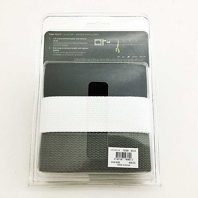 NIKE MENS WEB BELT 3 IN 1 PACK WHITE/GREY/BLACK W/ MATT BLACK HARDWARE NEW 20259