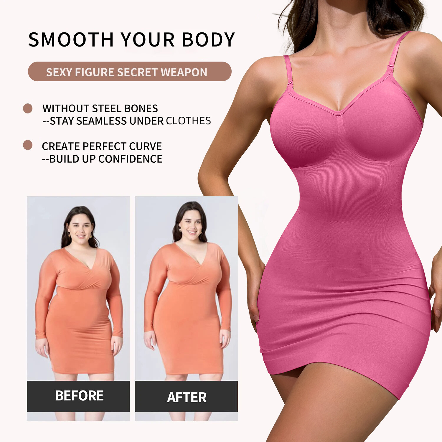 Women Shapewear Bodysuits Belly Control Seamless Slimming Full Slip Body Shaper