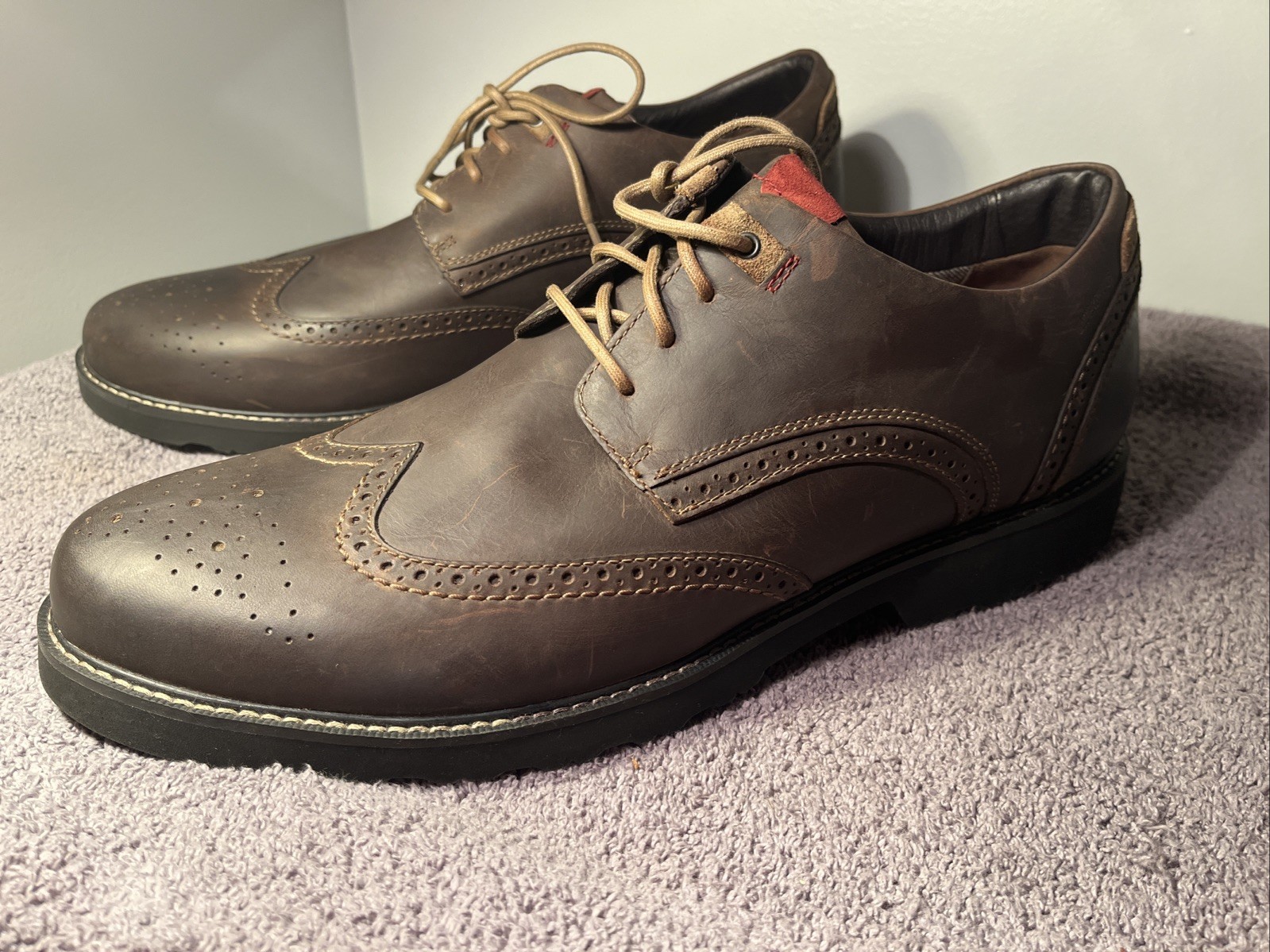 Dunham NWOB dk. brwn. oil tan W/T waterproof oxfords US Mens sz 16 D