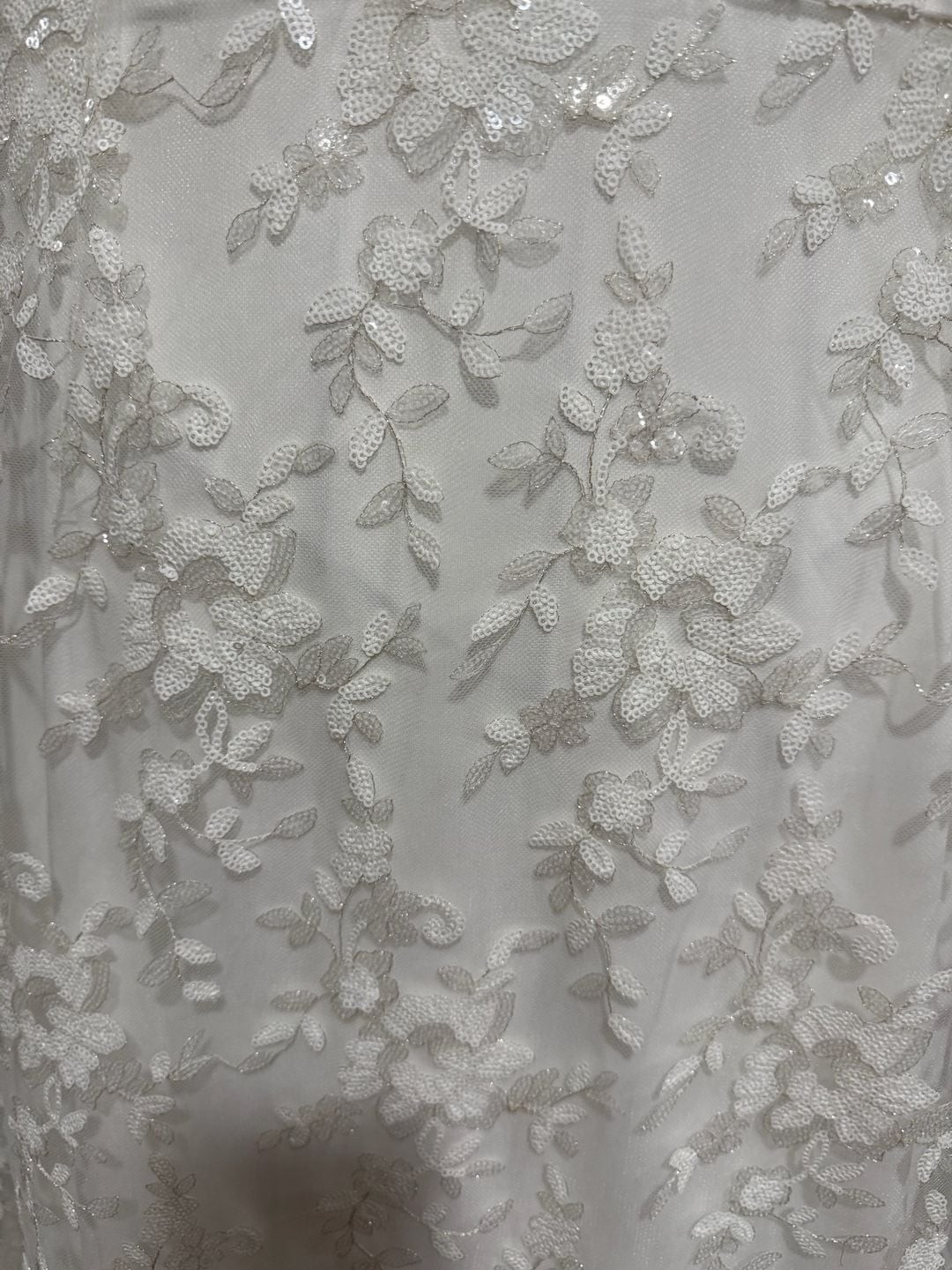DB Studio Sequin Floral A-Line Wedding Dress
