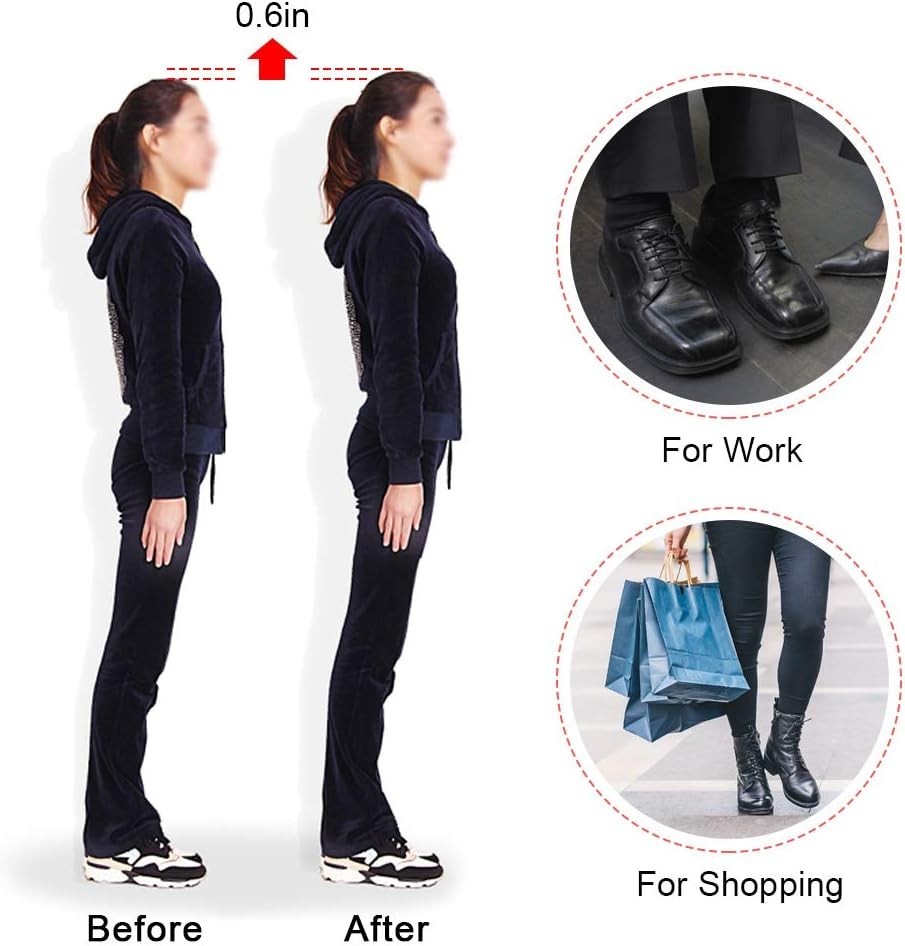Anti-Slip Height Increase Insoles – Shock Absorbing Heel Lift for All Shoes