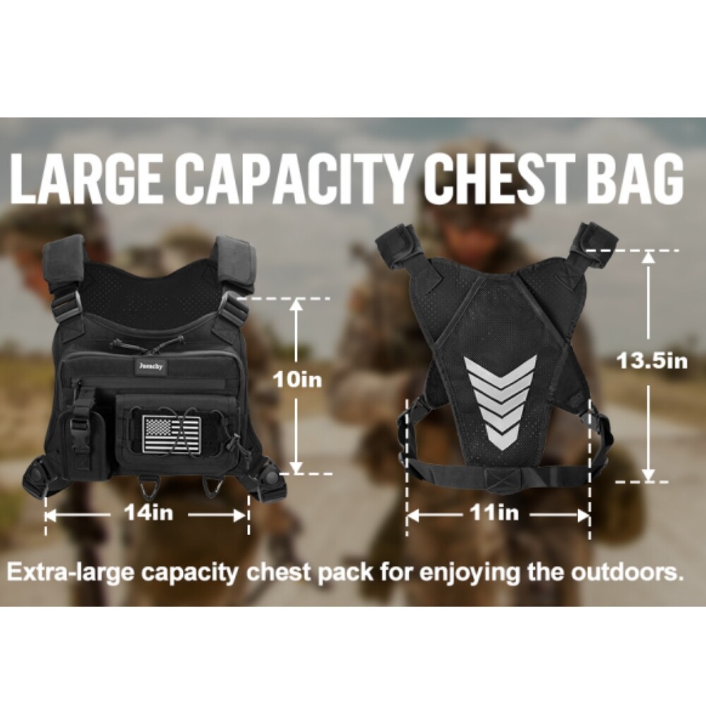 Tactical Combat Chest Rig Bag Front Pouch Outdoor Sport Protective Vest Pack Bag
