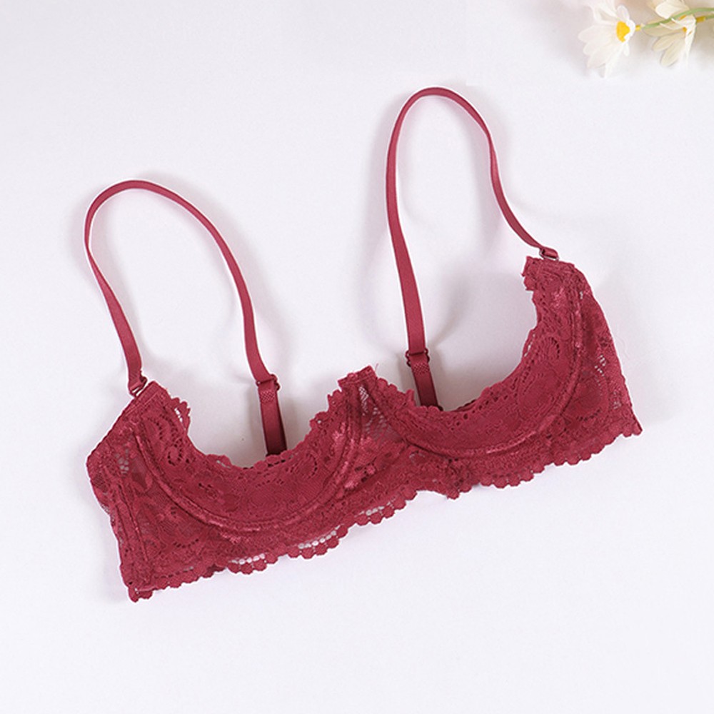 Lady Bras Half Cup Bra Low Cut Sexy Lingerie Underwired Bra Party Brassiere ABCD
