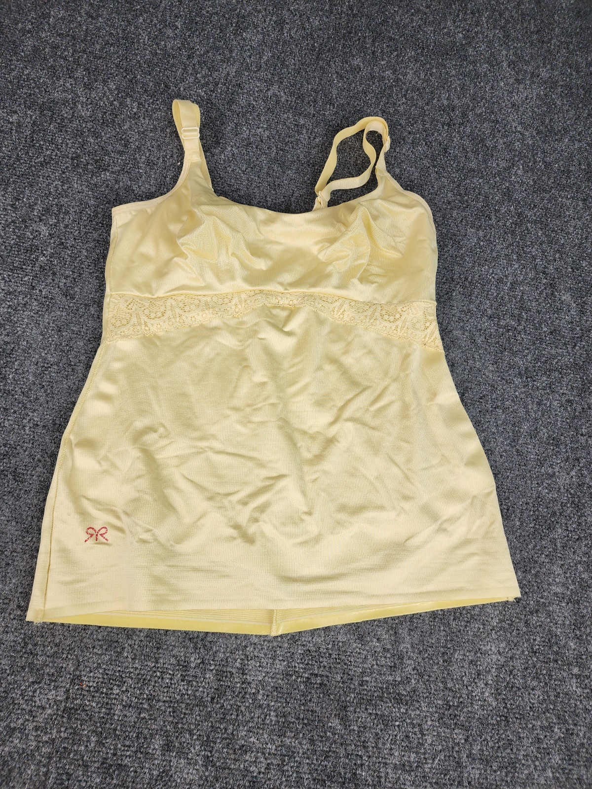 Ruby Ribbon Lace Cami Canary Yellow color Style 3024 Size 36 Show EUC