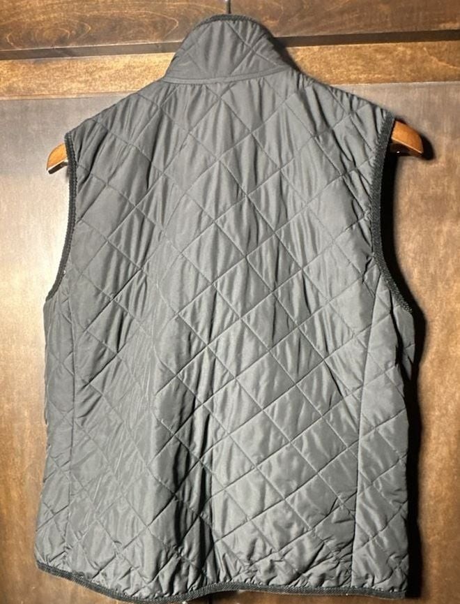 Lauren Ralph Lauren Women Large Black Quilted Zip Vest Lightweight Preppy