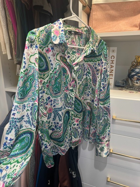 zara paisley blouse