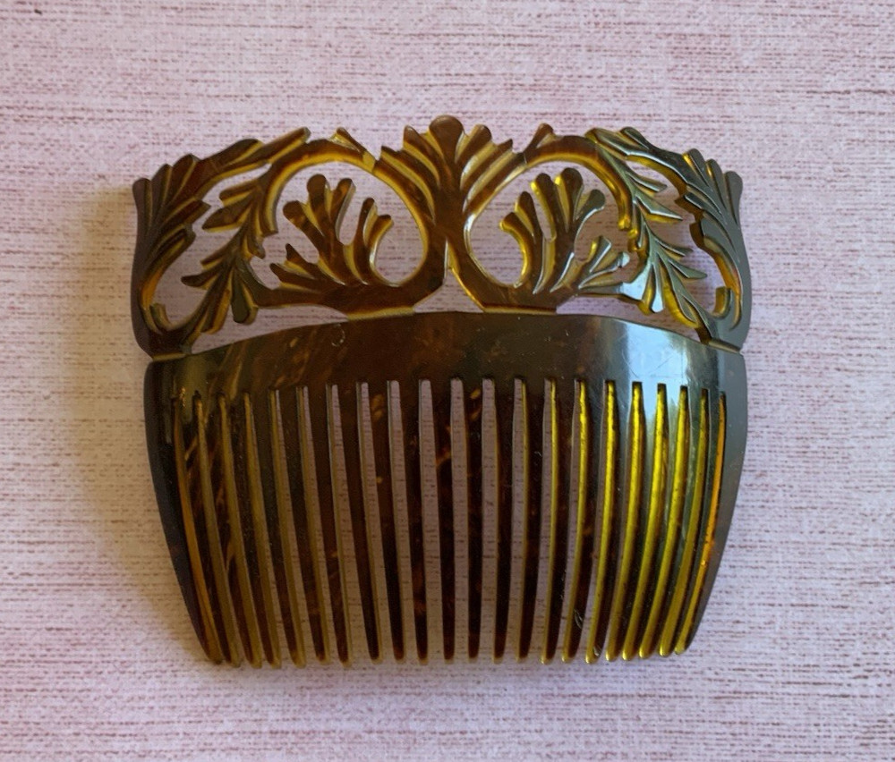 Lot of 4 Antique Victorian Style Faux Tortoise Shell Hair Combs