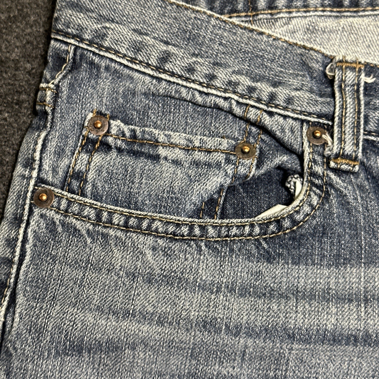 # 78 Levis 505 Regular Fit Jeans Mens 12 Husky Blue Denim Straight Leg 32×27