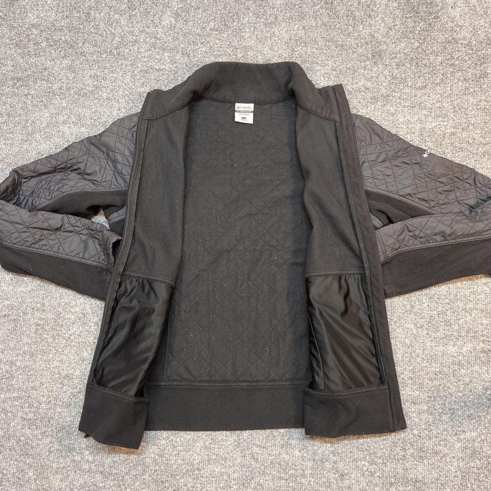 Columbia Titanium Jacket Womens Large Black Fleece Full Zip Insulated Pockets