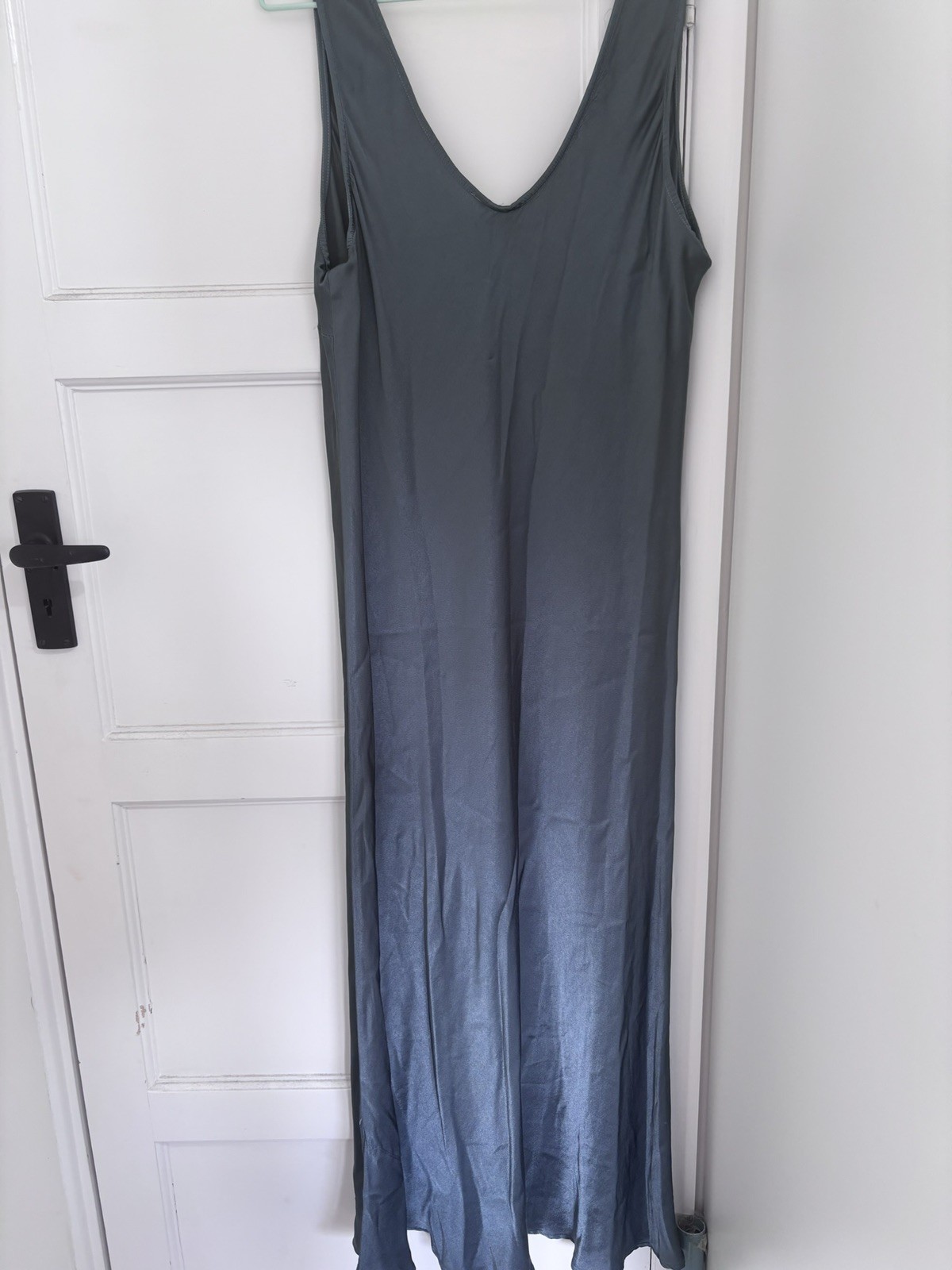 Ghost Midi Dress in slate. Satin Bias Cut. XXL
