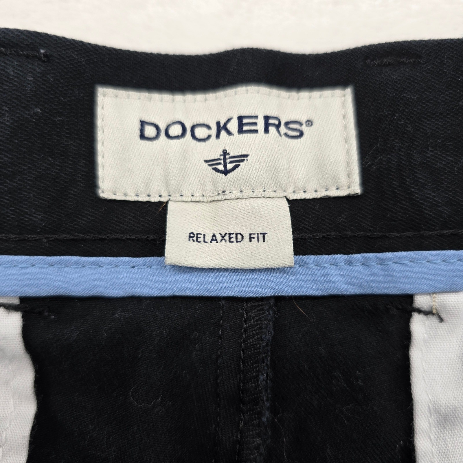 Dockers Chino Pants Mens 34×29 Relaxed Fit Black Cotton Stretch Casual