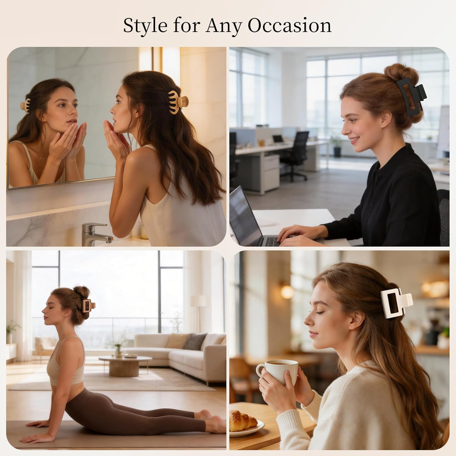 Small Medium Claw Clips for Women, 3 Styles Hair Clips for Thick and Thin Hair,