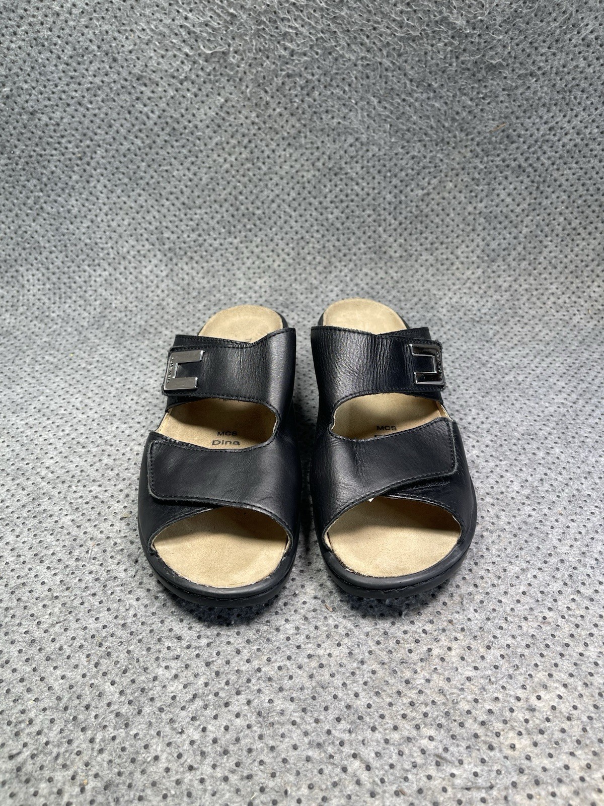 Theresia M Aloe Vera Black Leather Sandals Size 5.5 Women’s