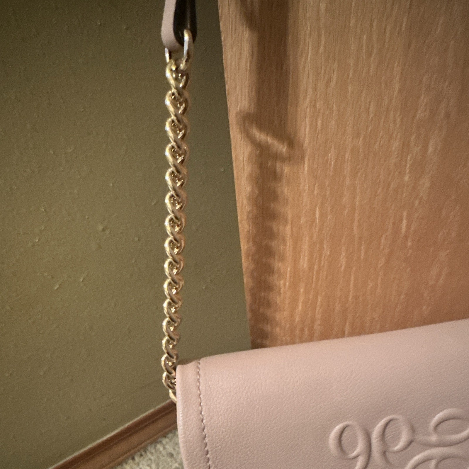 Nine West Pink Small Crossbody Wallet Clutch Detachable Chain Strap Zip