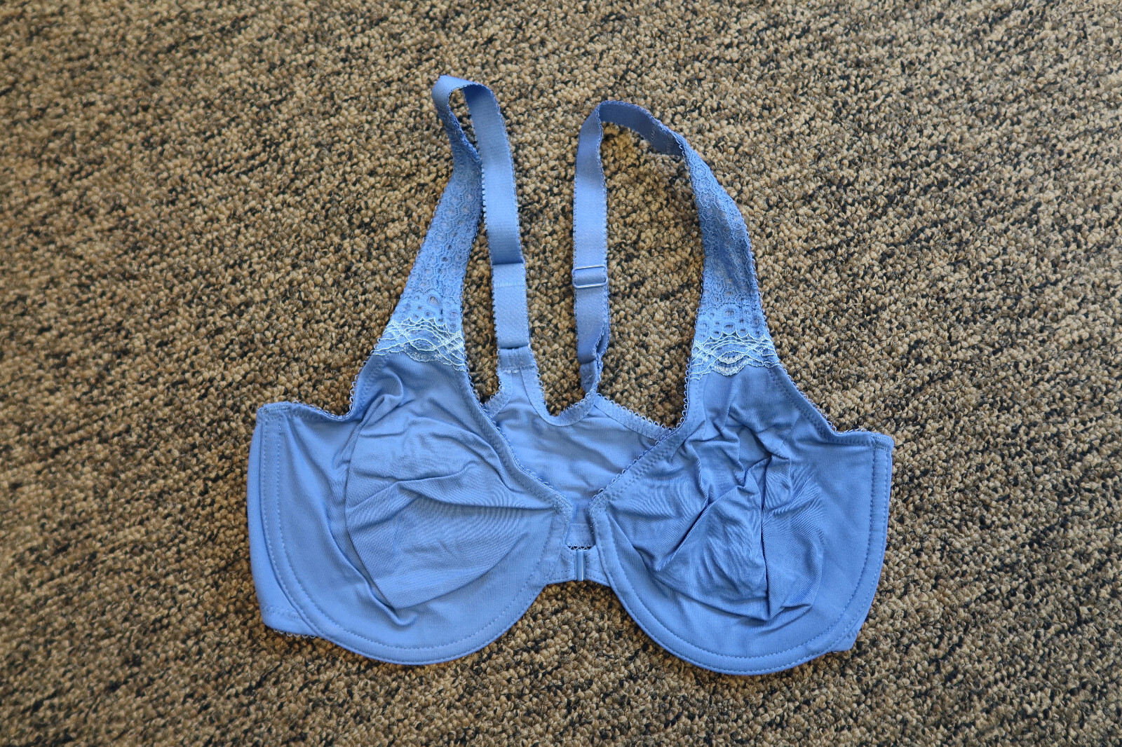 New Wacoal Soft Embrace Front Close Racerback Bra – Size 36D – Blue – # 851311