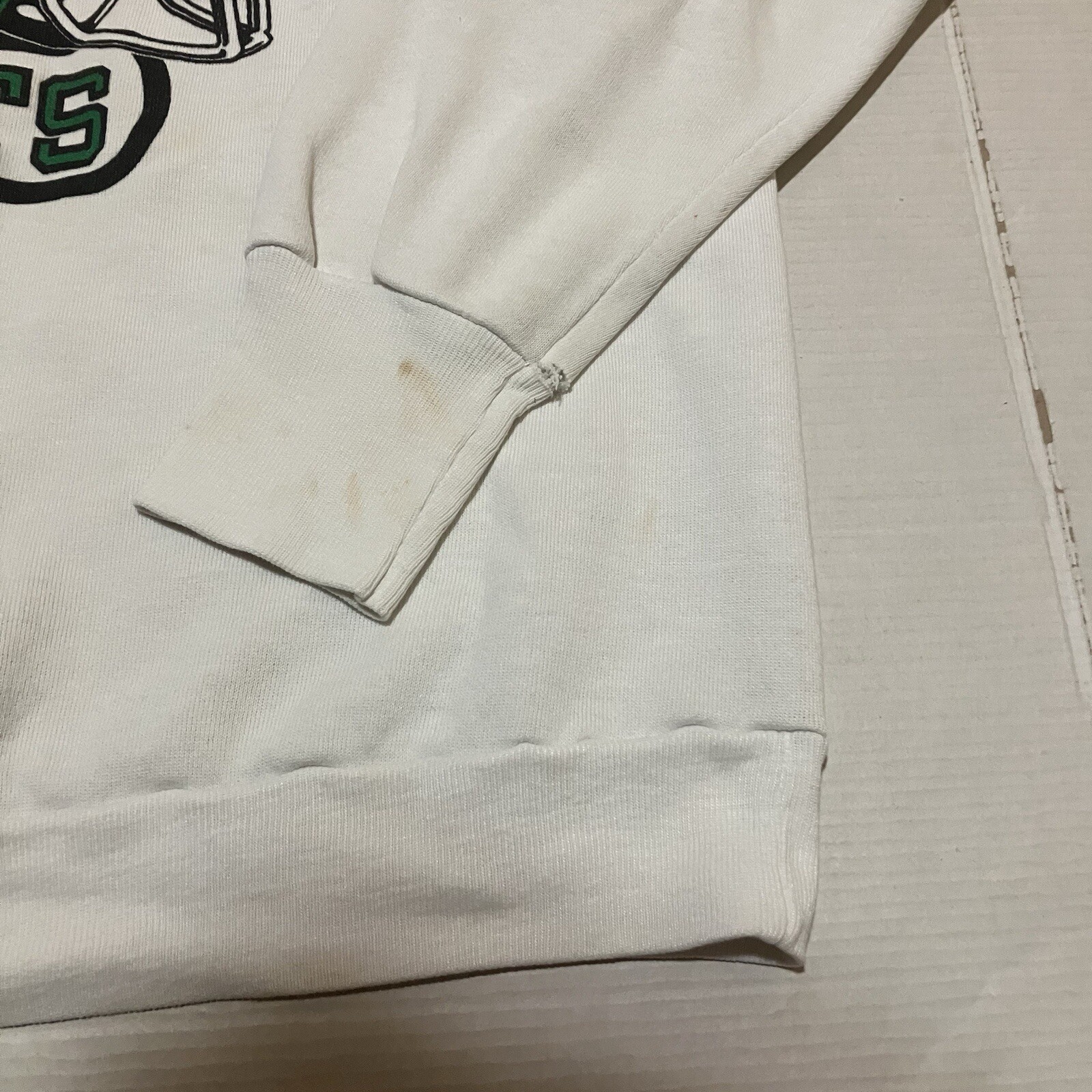 Vintage 90’s 80’s New Your Jets NFL Sweatshirt Medium Logo 7 White Made In USA