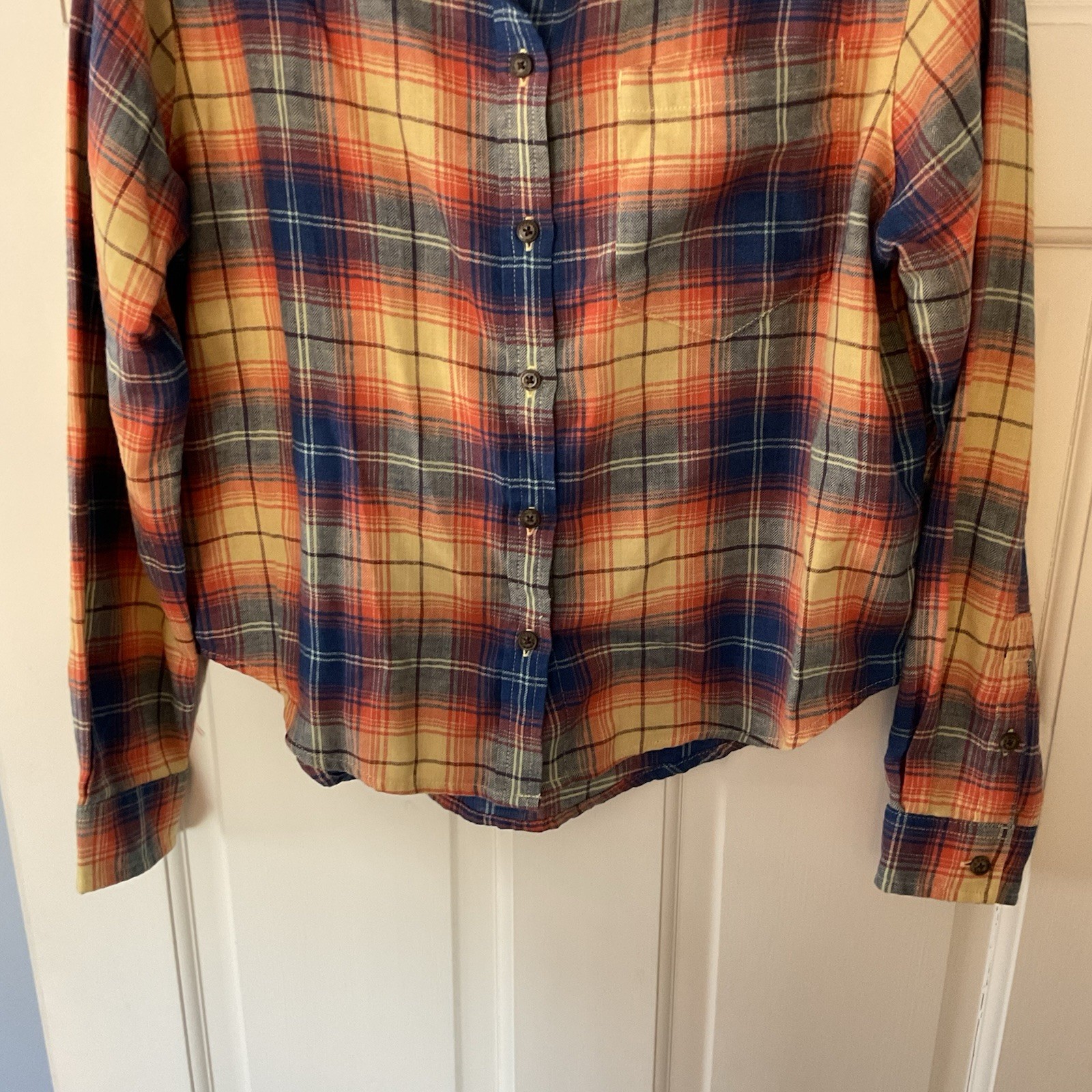 Toad&Co Women’s Re-Form Flannel Boxy Shirt Plaid Size S Outdoor Camping Hiking