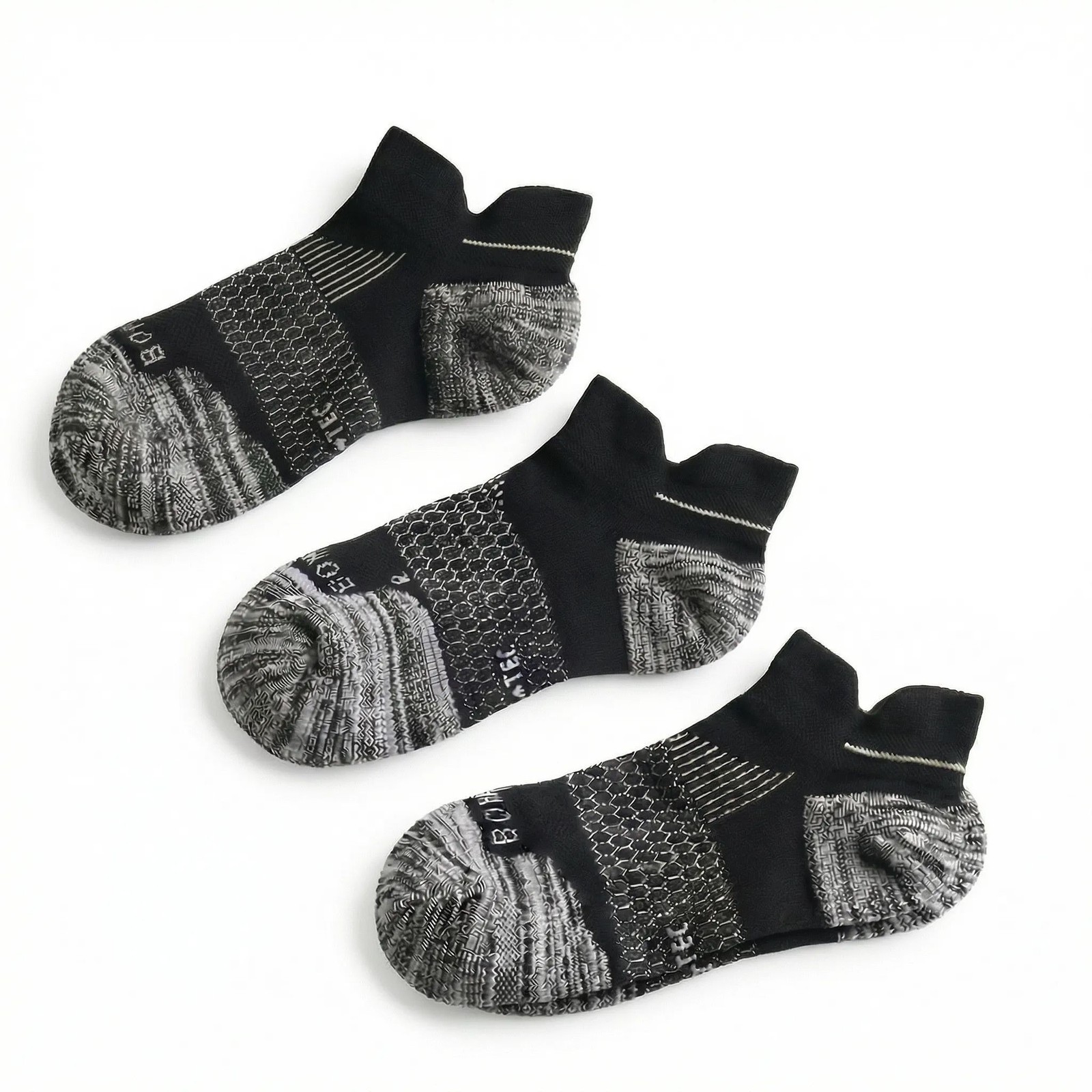 3-Pack Bombas Women’s Running Ankle Socks Black Size M Cushioned Comfort New