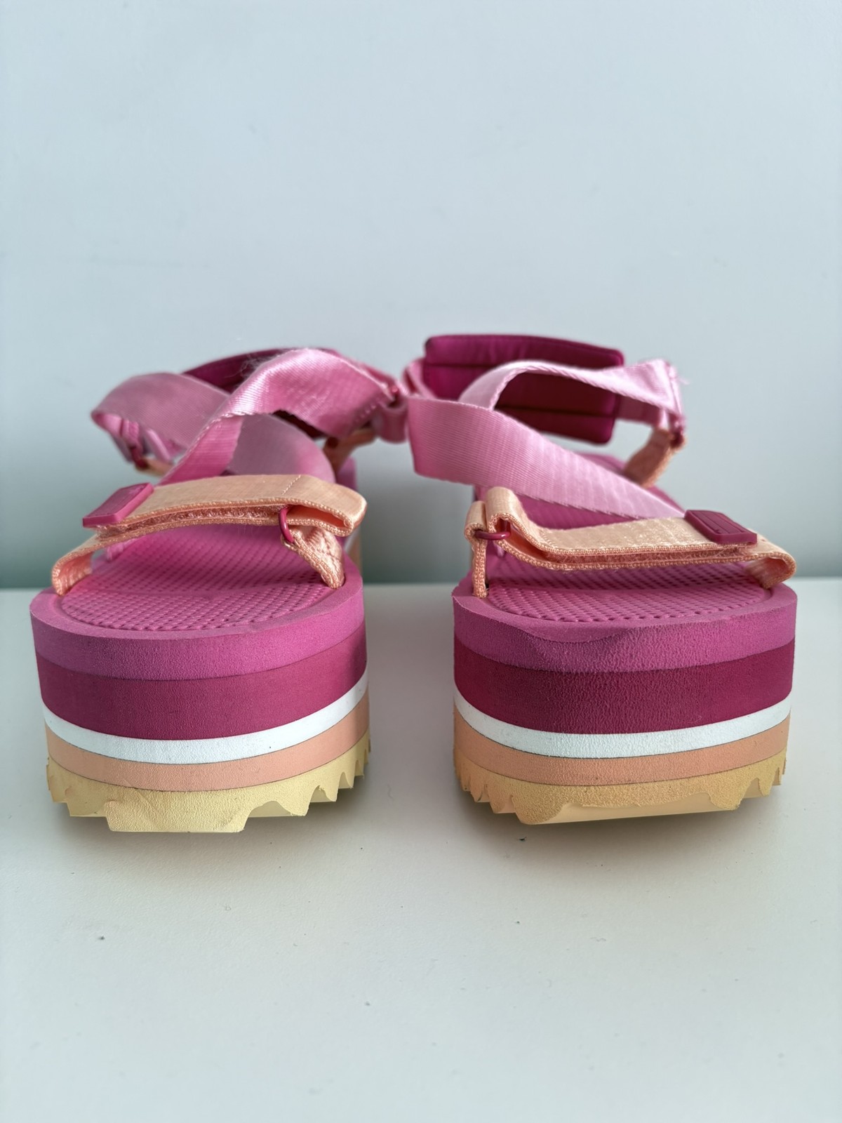 Tommy Hilfiger Pop Color Flatform Sandal – pink sandals, size 37