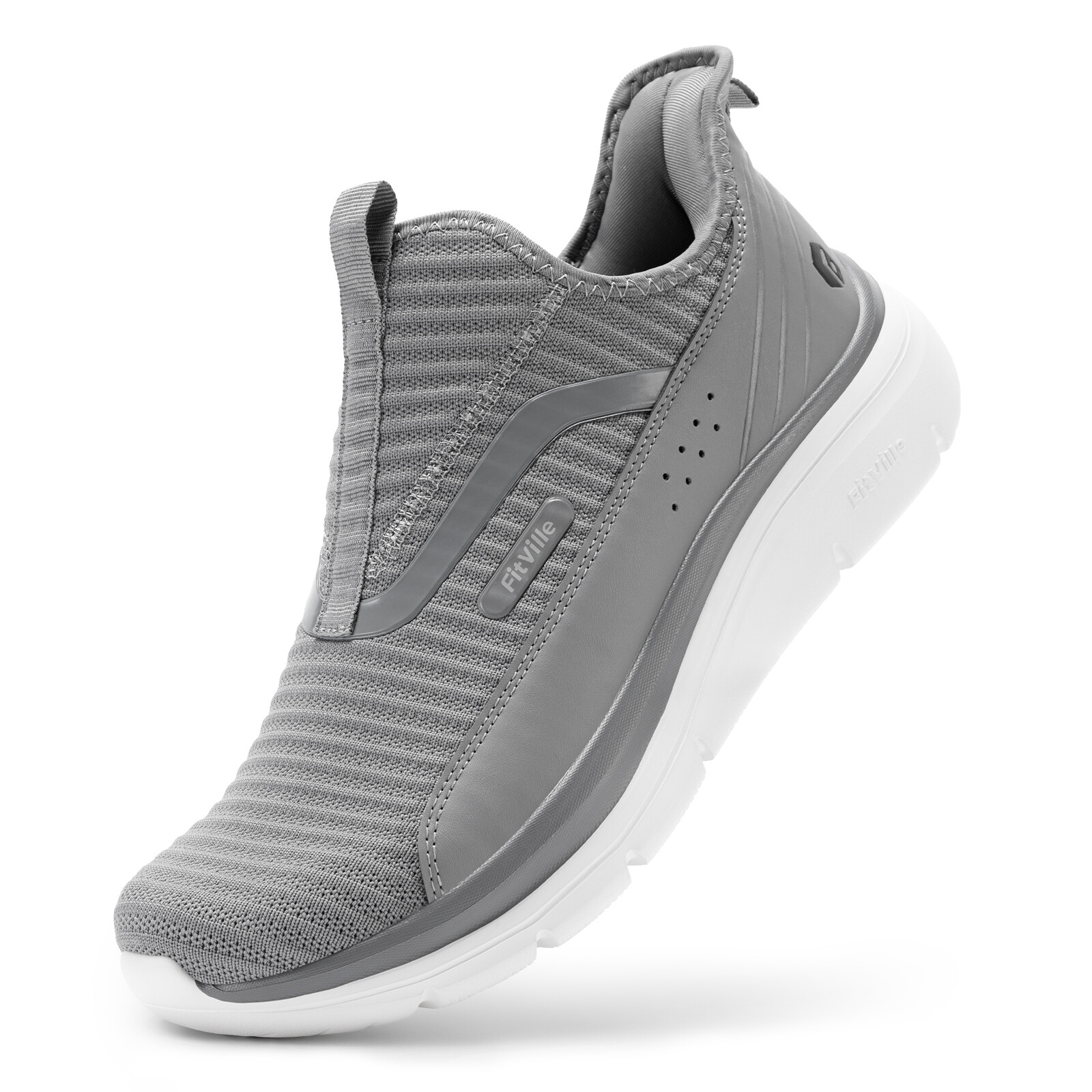 FitVille Men’s Extra Wide Slip On Walking Shoes Arch Support Sneakers
