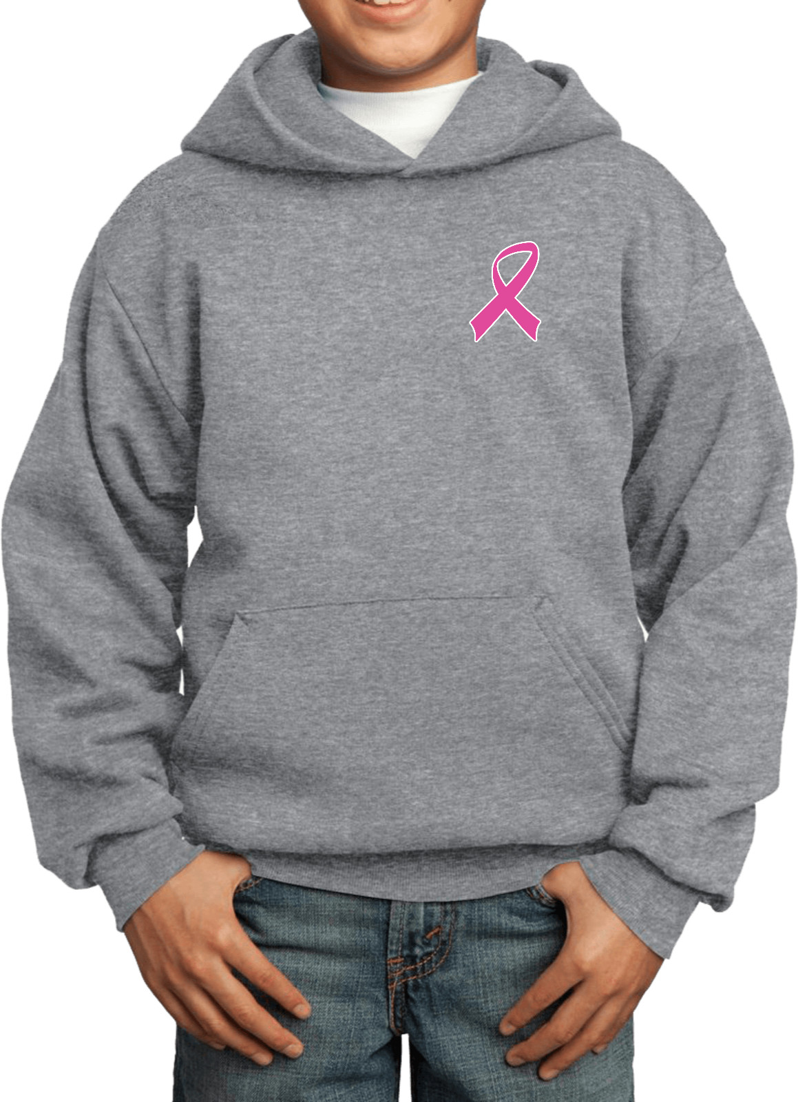 Buy Cool Shirts Kids Breast Cancer Hoodie Pink Ribbon Pocket Print
