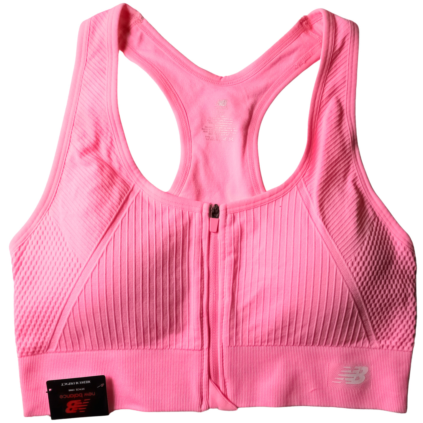 New Balance PEONY GLOW Pink Sports Bra Medium Support XL Women’s Activewear