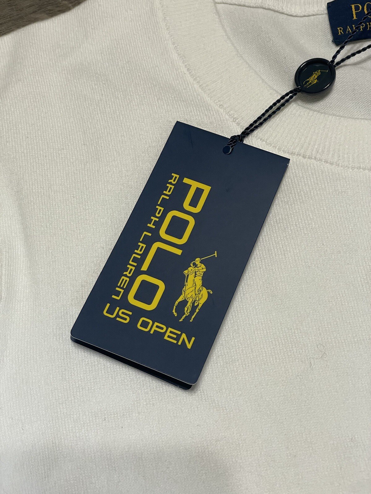 Polo Ralph Lauren Womens US Open Short Sleeve White Sweater Size M NWT MSRP $90