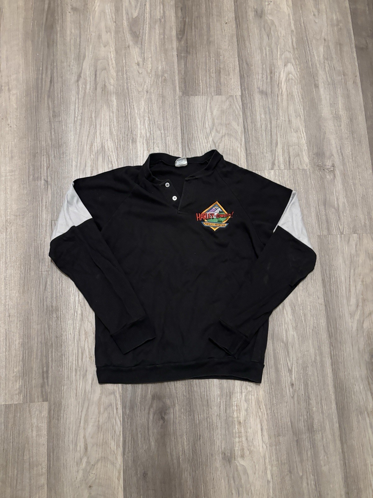Made in USA Vintage Harley Davidson Henley Shirt, Size M