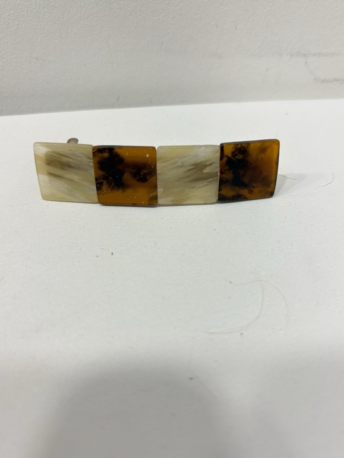 Hair Clip Amie Handmade Barrette Made in France Two Tone Vintage 1PCS
