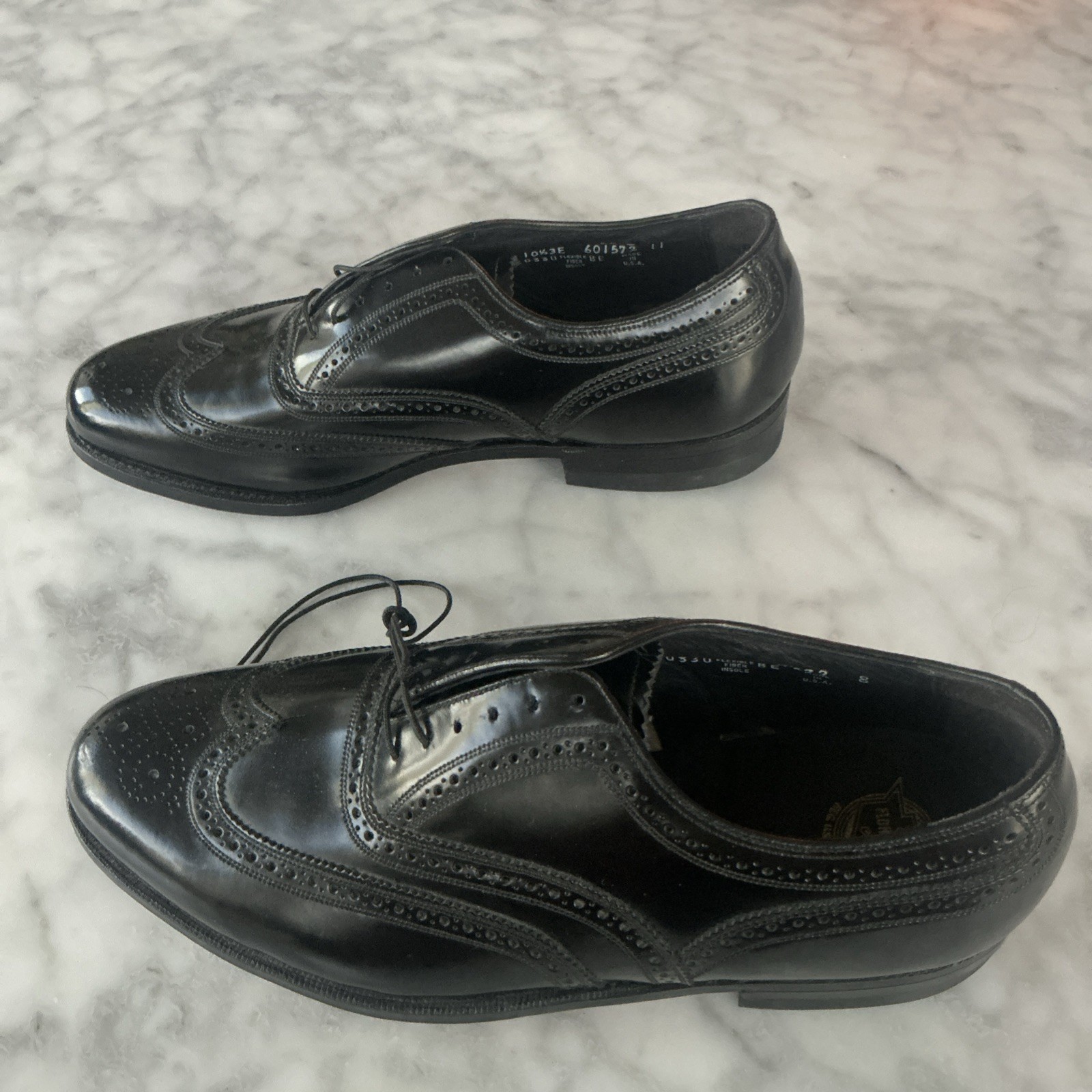 Vntg Florsheim Men’s Dress Wingtip 20330 Black Leather FD’s NEW Sz 10.5 EEE NOS