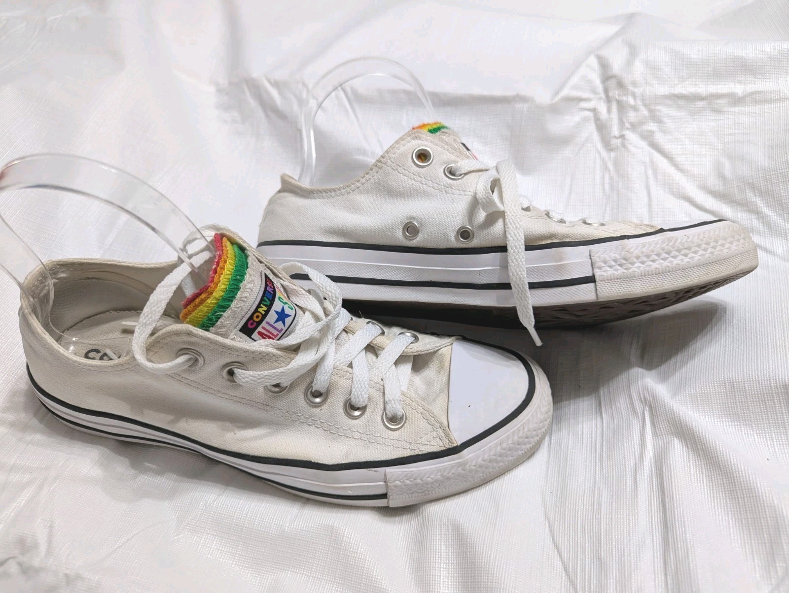 Sneakers Converse All Stars RAINBOW TONGUES Low Top Unisex Shoes Sz W8 M6 Pride