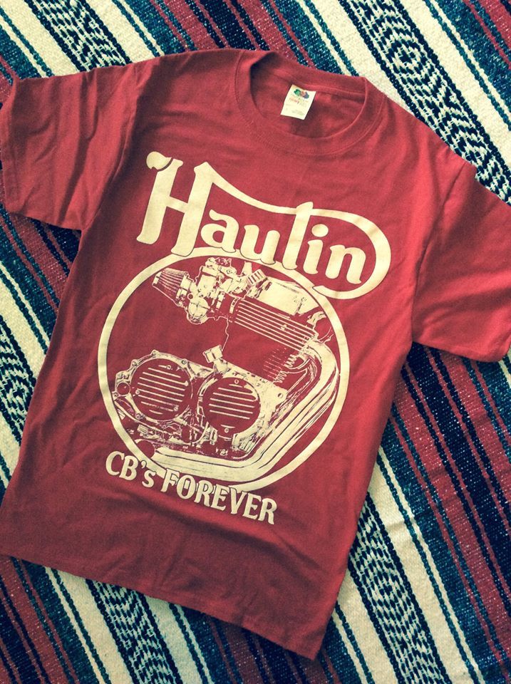 Haulin’ CB Forever Honda motorcycle engine t shirt 750 550 patch chopper bobber