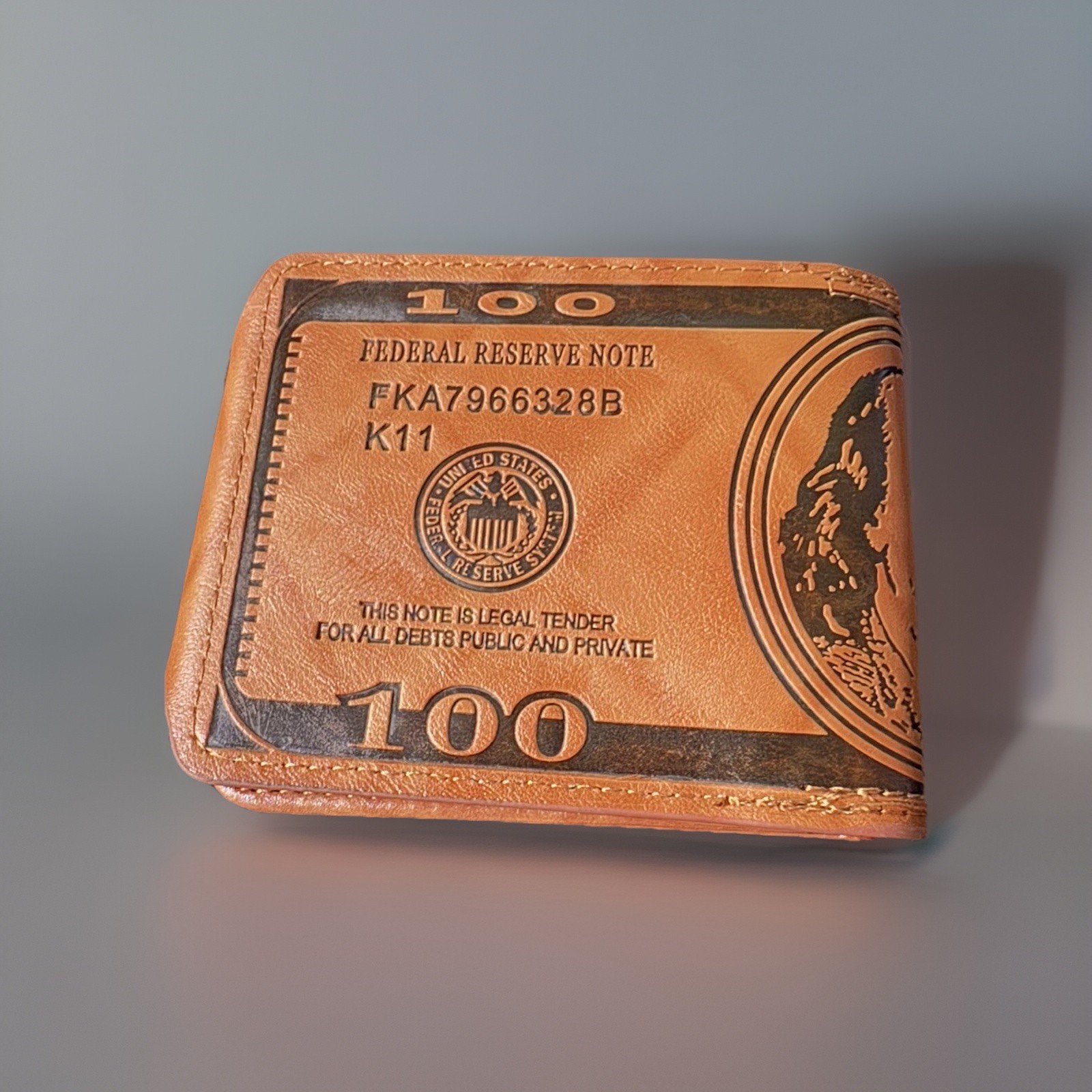Men US $100 Dollar Bill Novelty Leather Bifold Wallet Card Holder Best Gift