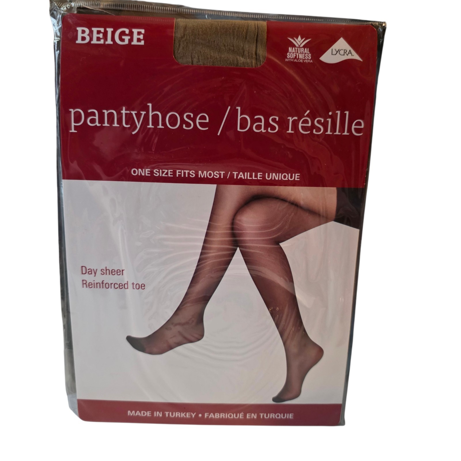 Juncture Day Sheer Beige Reinforced Toe Pantyhose/Tights One Size (S/M/L) Lot 3