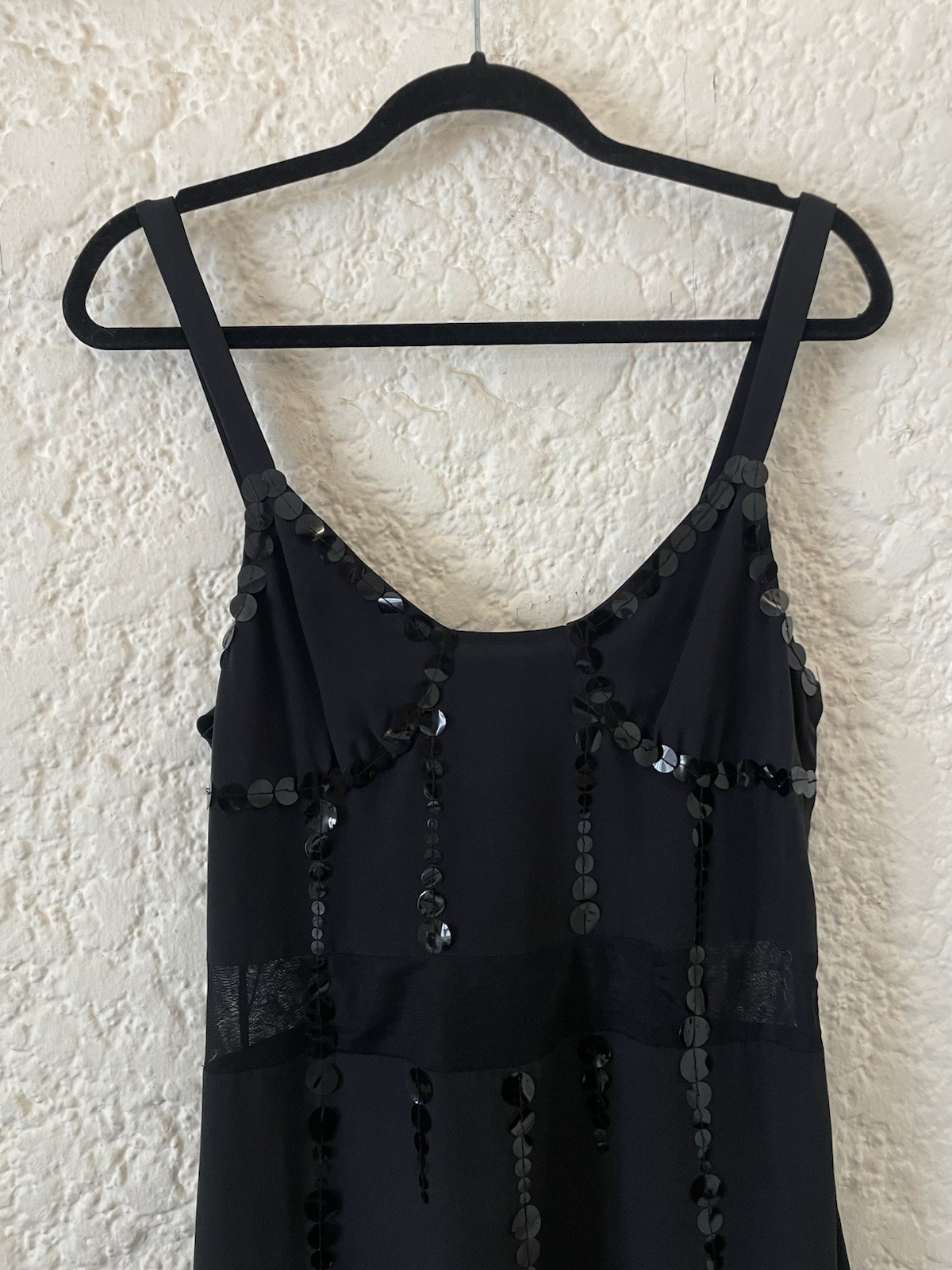 Marc Jacob’s Black 100% Silk Sequin Embellished Dress Size 6, Cocktail Party