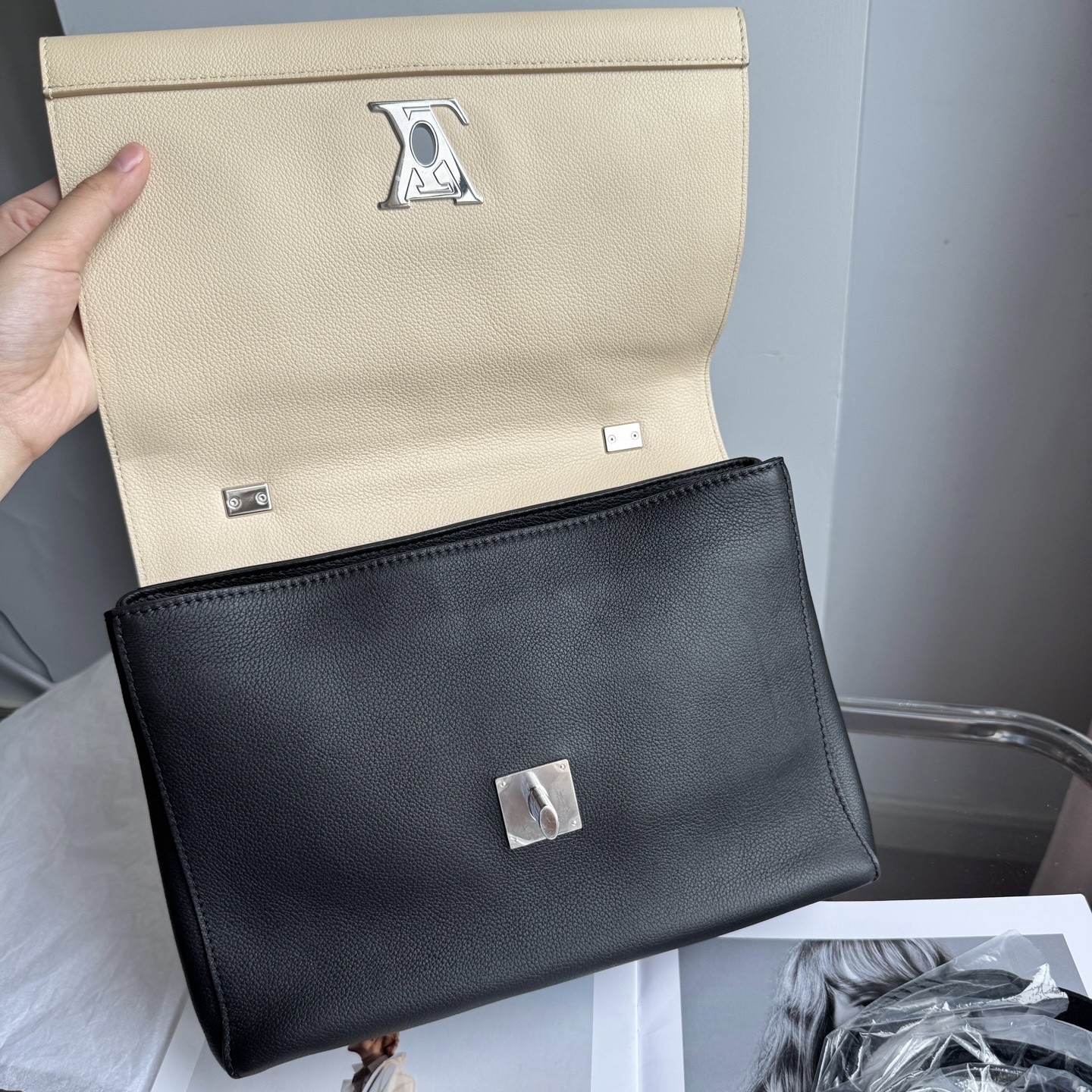Louis Vuitton Pre-Owned Authentic Satchel Colorblock Silver