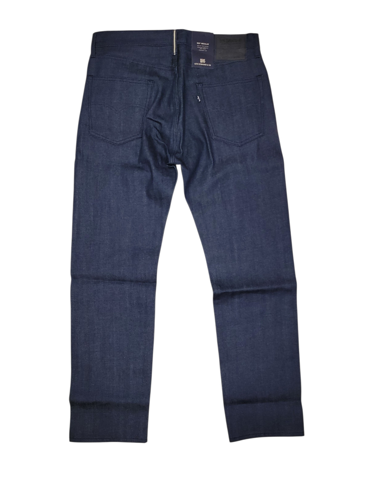 Levi’s 505 Men’s Selvedge Jeans Soft Rigid Dark Wash Blue Label Japanese Denim